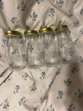 Gold Lid Glass Storage Jars - Set of 4